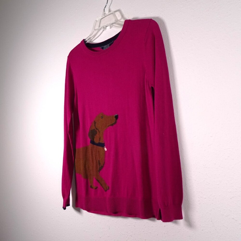 Joules Knitwear Miranda Sweater Pullover Pink with Dachshund Women's Size 6 - Picture 3 of 12